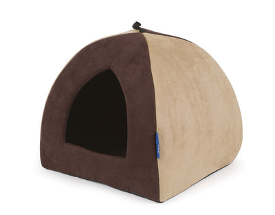 Ancol Sleepy Paws Timberwolf Pyramid Bed Faux Suede